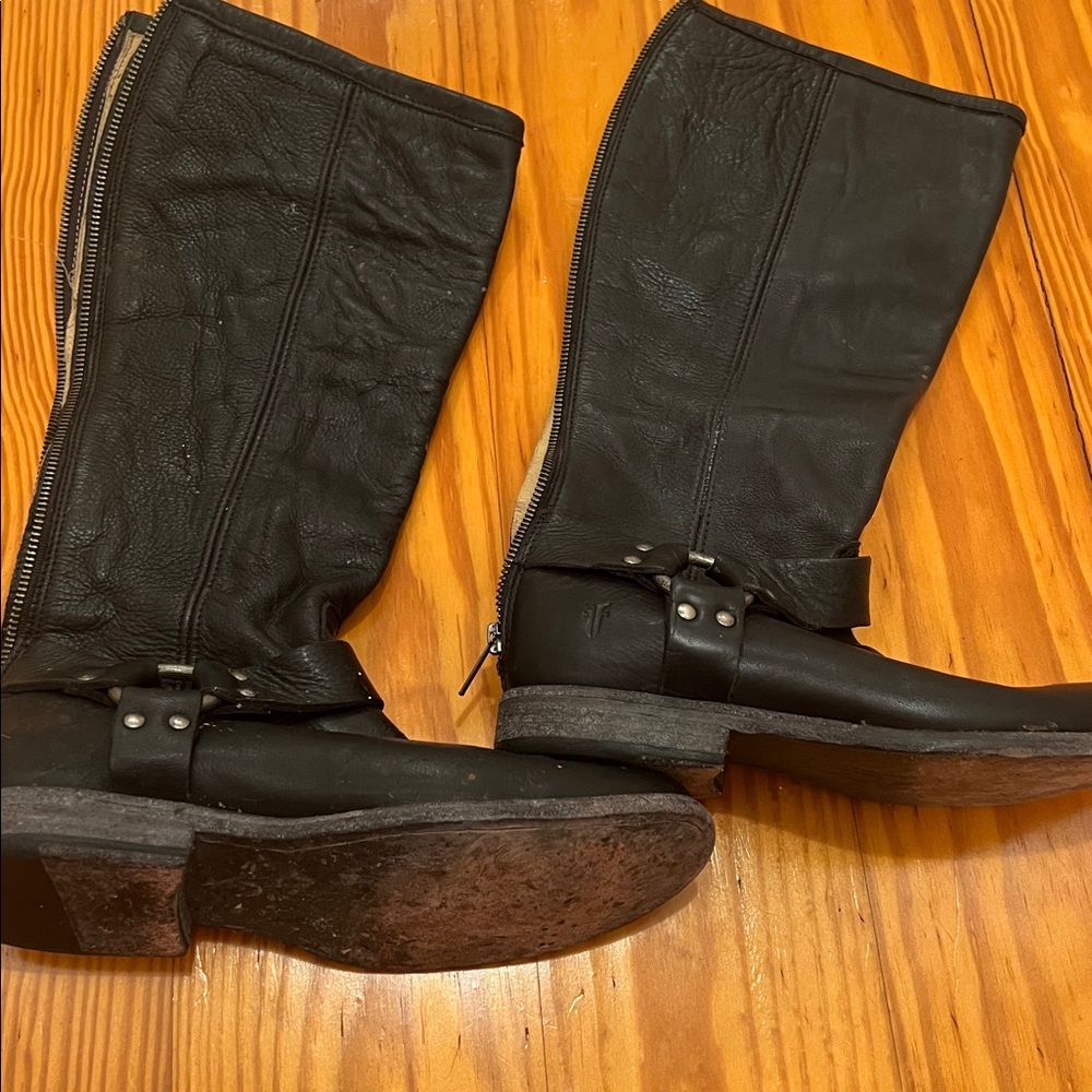 Frye Phillip Harness Tall Riding Boots Womens 8B